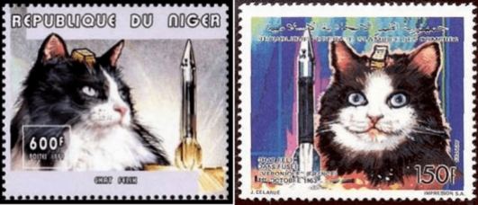 Felicette pictured on commemorative stamps.
