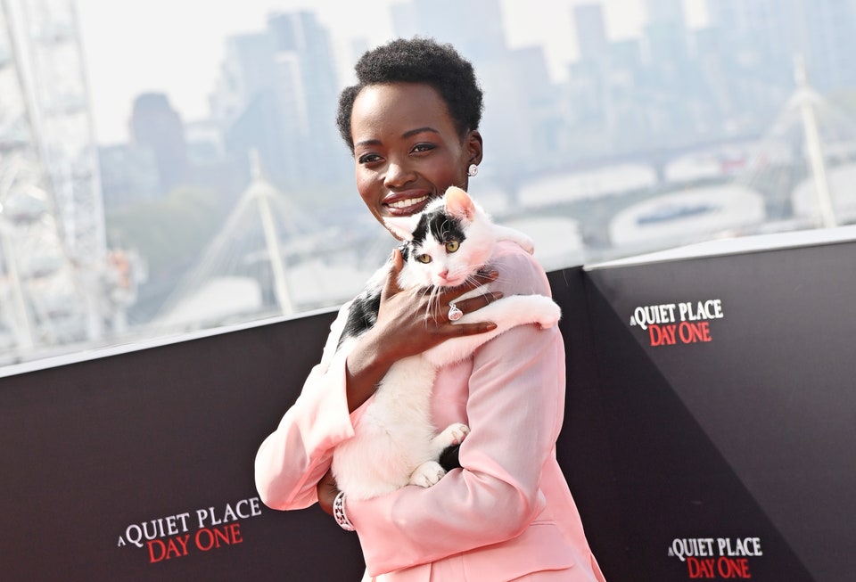 Cat Mom Lupita Nyong’o Takes A Furry Friend To The Red Carpet